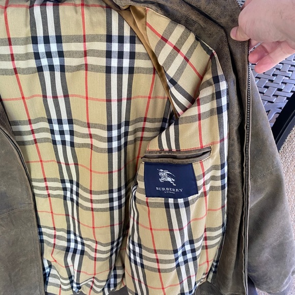 Vintage Burberry London Leather/Suede Jacket with removable collar Size 42 - Picture 5 of 8